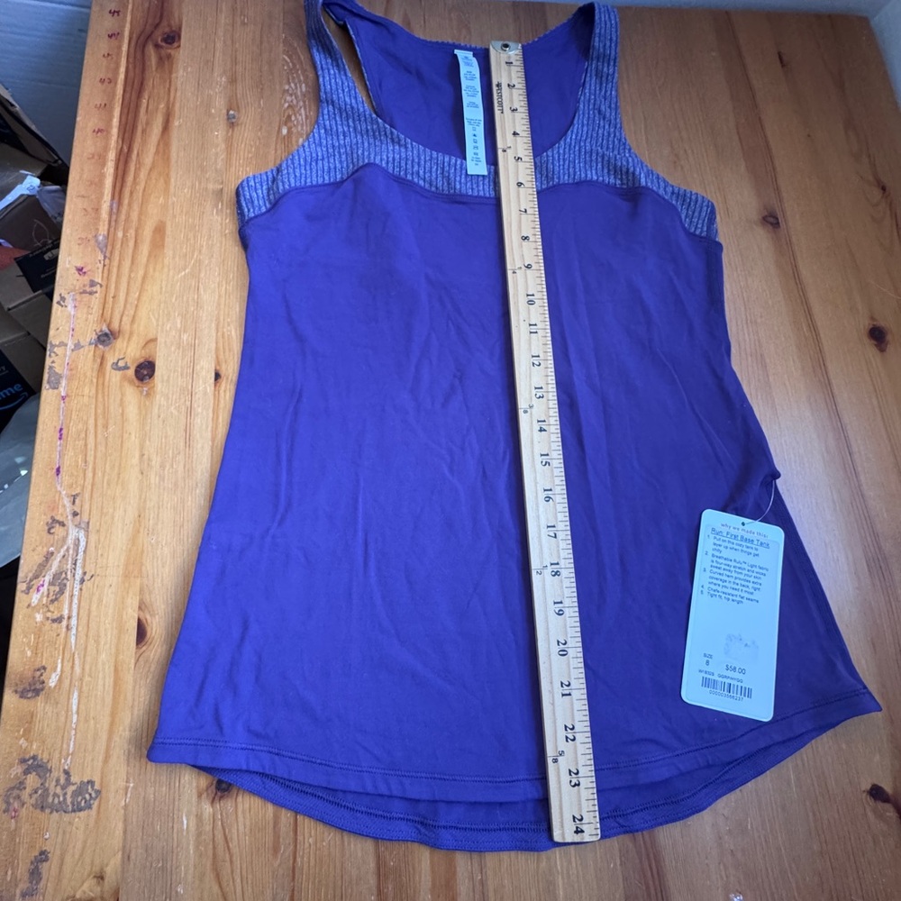 Lululemon run first base tank purple size 6 NWT - Picture 8 of 10